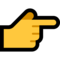 Backhand Index Pointing Right emoji on Microsoft